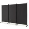 Costway 3-Panel Folding Room Divider 6Ft Rolling Privacy Screen withLockable Wheels Black/Brown/Grey/White